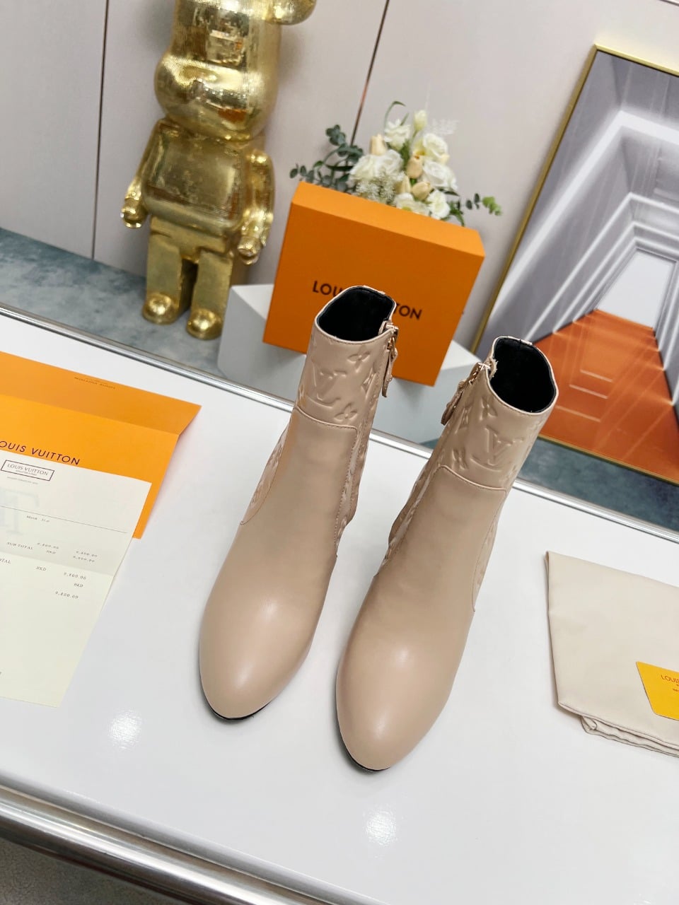 Louis Vuitton Silhouette Ankle Boot Beige view 8
