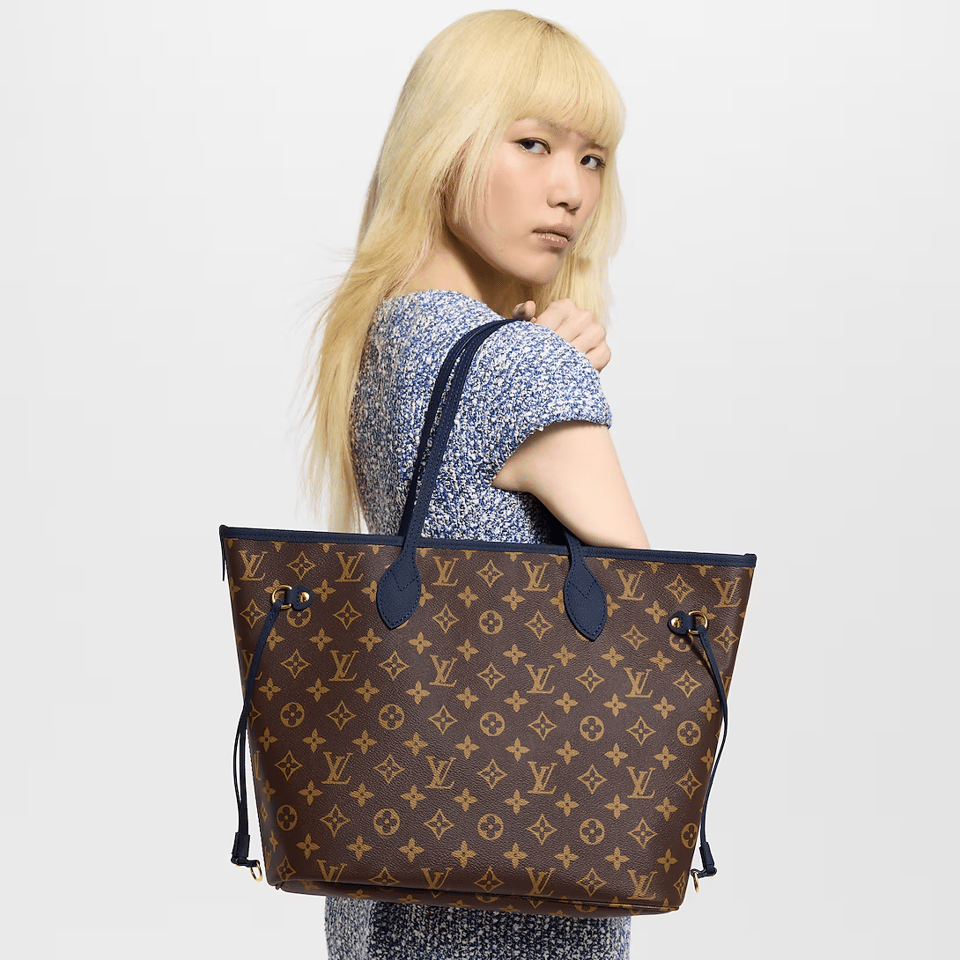 Louis Vuitton Neverfull Inside Out MM Medium Navy Tote Bag 31cm/12.2in M14904 view 9