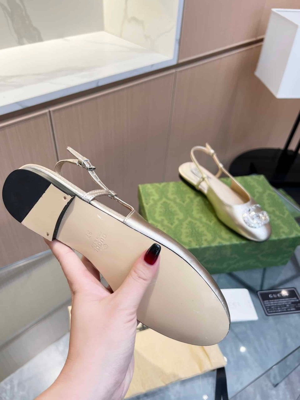 Gucci Gg Crystal Slingback Silver view 10
