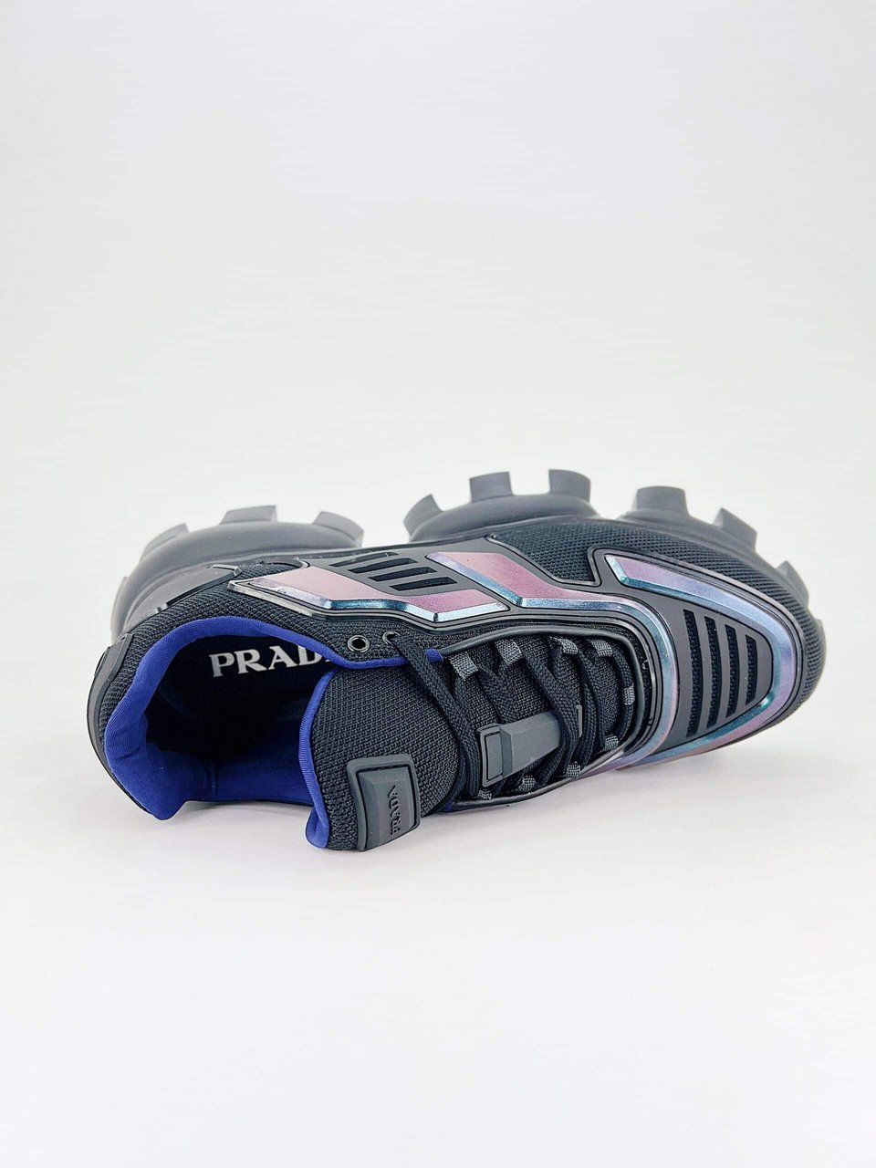 Prada Cloudbust Thunder Low Top Sneakers In Fabric Iridescent view 8