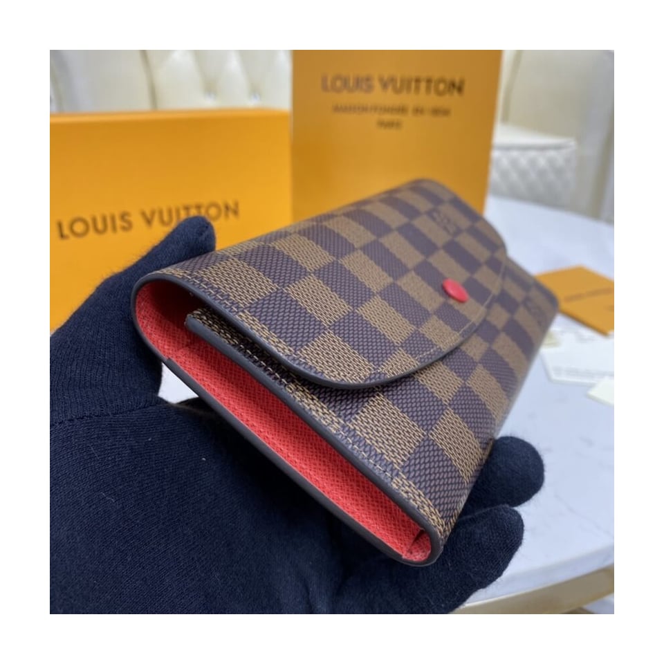 Louis Vuitton Damier Ebene Emilie Wallet Red view 4