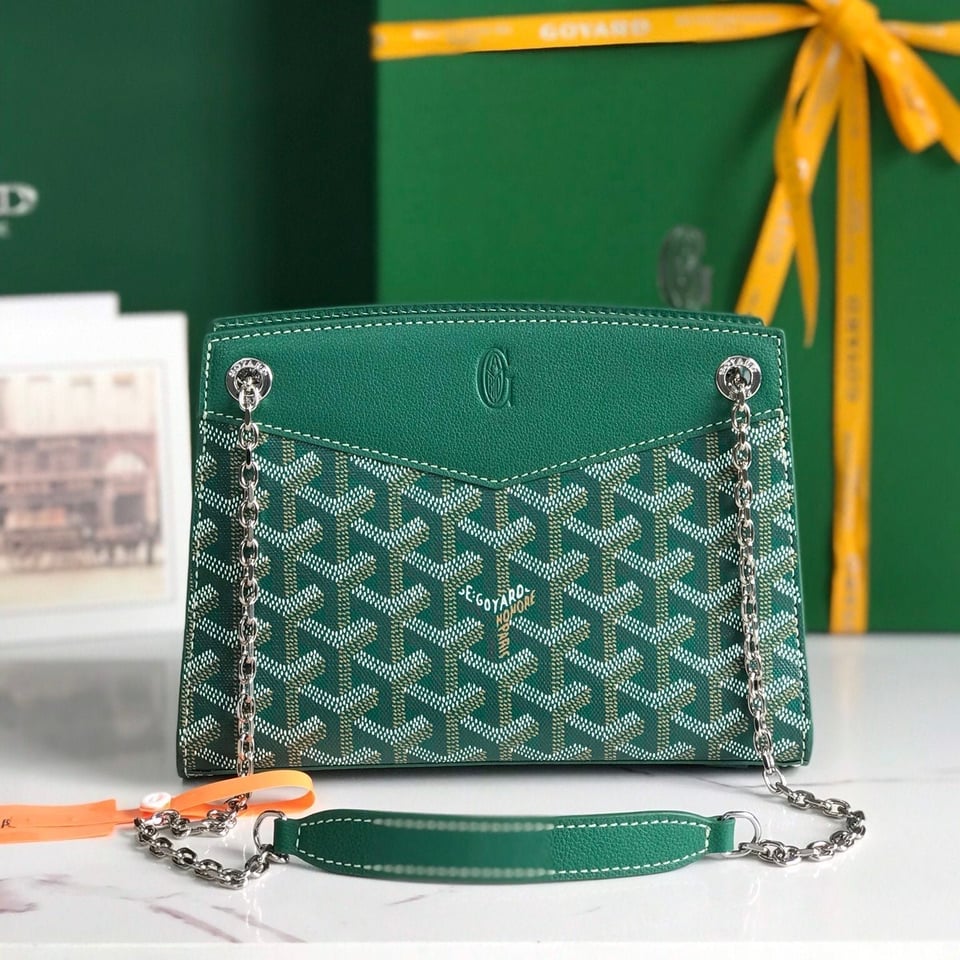 Goyard Rouette Structuré Mini Bag 21 Cm Green Goyardine Canvas And Calfskin view 2