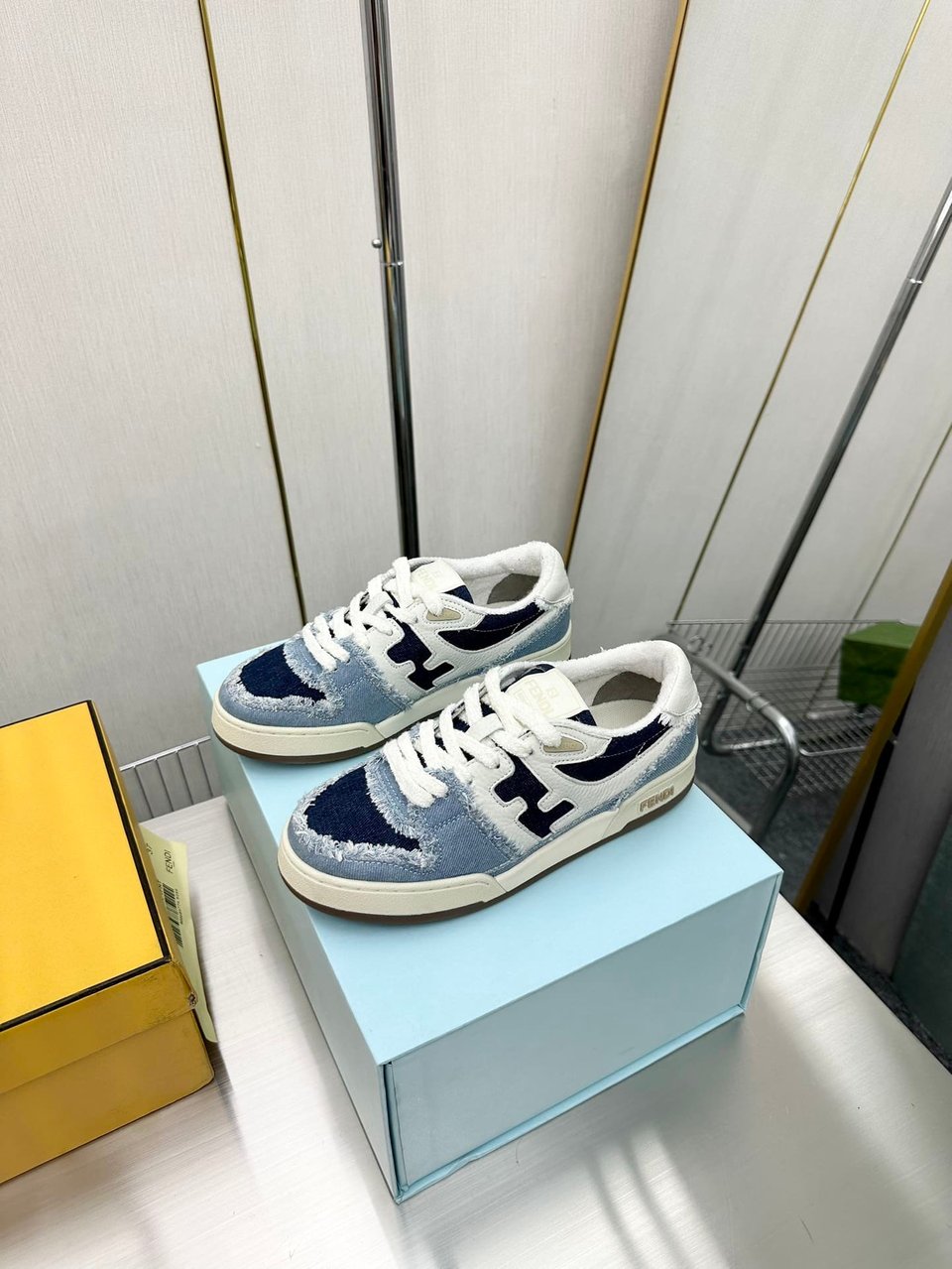 Fendi Match Suede Low Tops Denim Blue 7E1495Amf1F1Jid view 8
