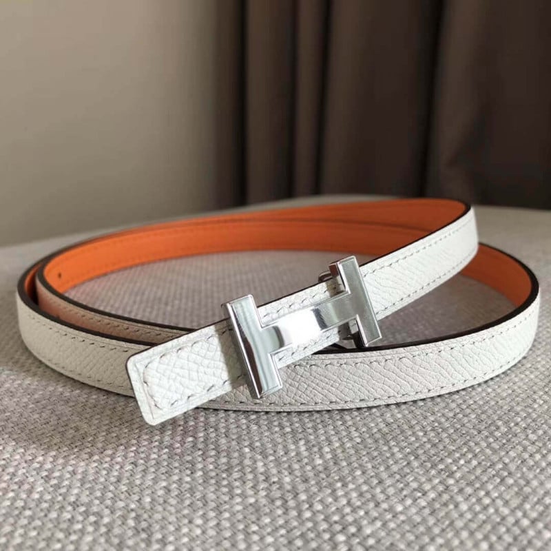 Hermes Focus Belt Buckle &amp; Reversible Leather Strap 13mm H0645 view 3