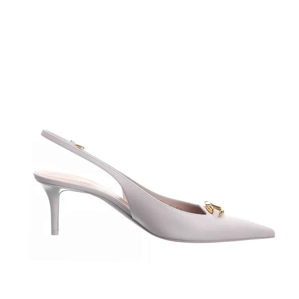 Valentino The Bold Edition Vlogo Slingback Pump 60Mm In Ivory view 2