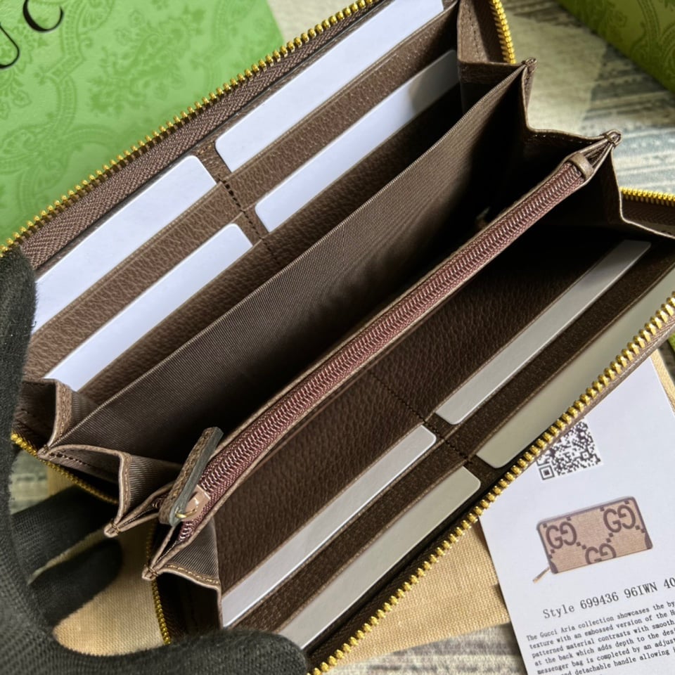 Gucci Diana Jumbo GG Zip Around Wallet With GG Signature Brown 7.5in/19cm For Men view 7