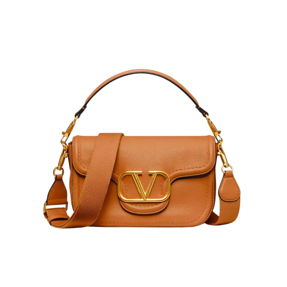 Valentino Garavani Alltime Grainy Calfskin Shoulder Bag Almond 23Cm 5W0B0N20Imz Kel