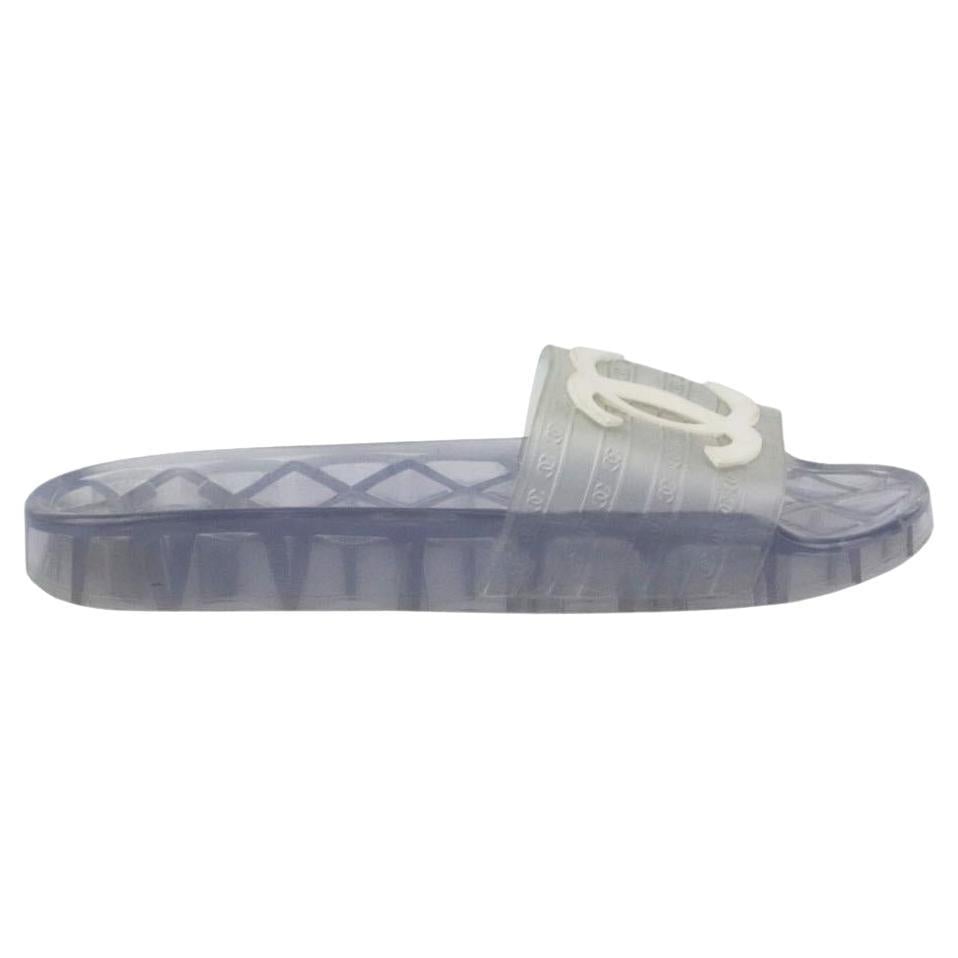 Chanel Cc Glossy Transparent Slippers view 2