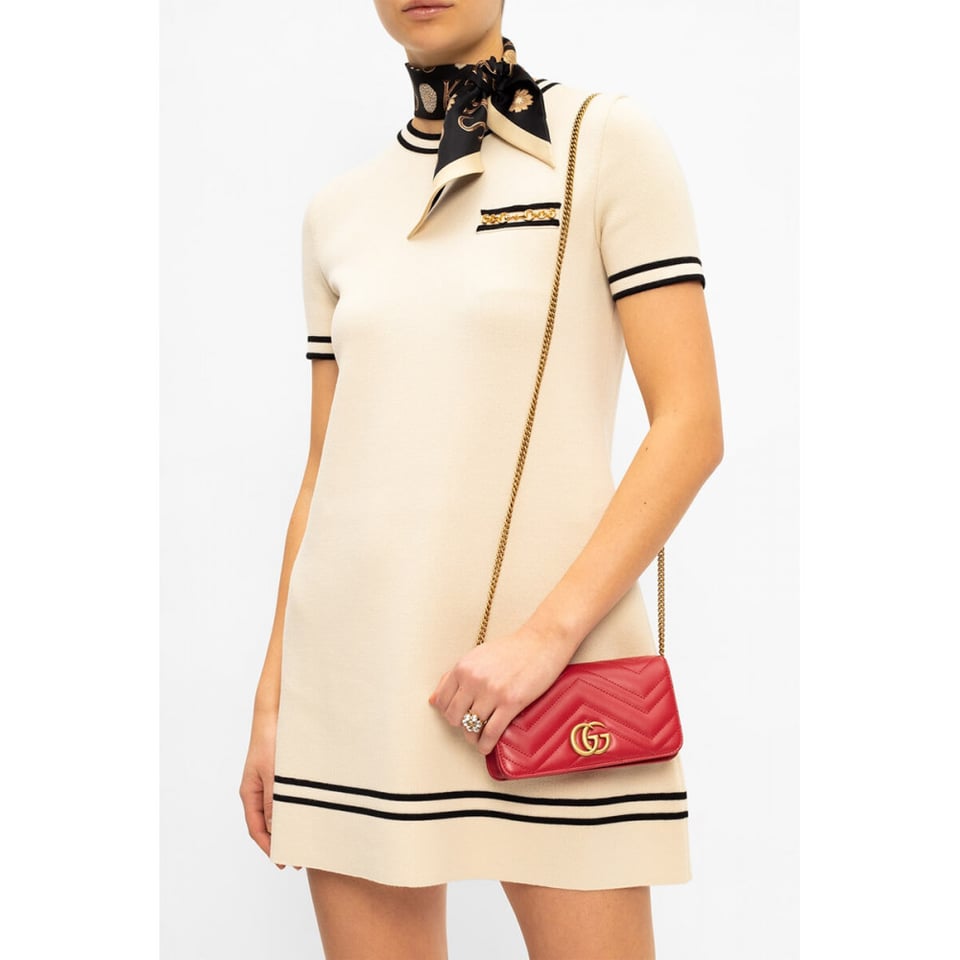 Gucci GG Marmont Mini Bag In Red Leather view 3