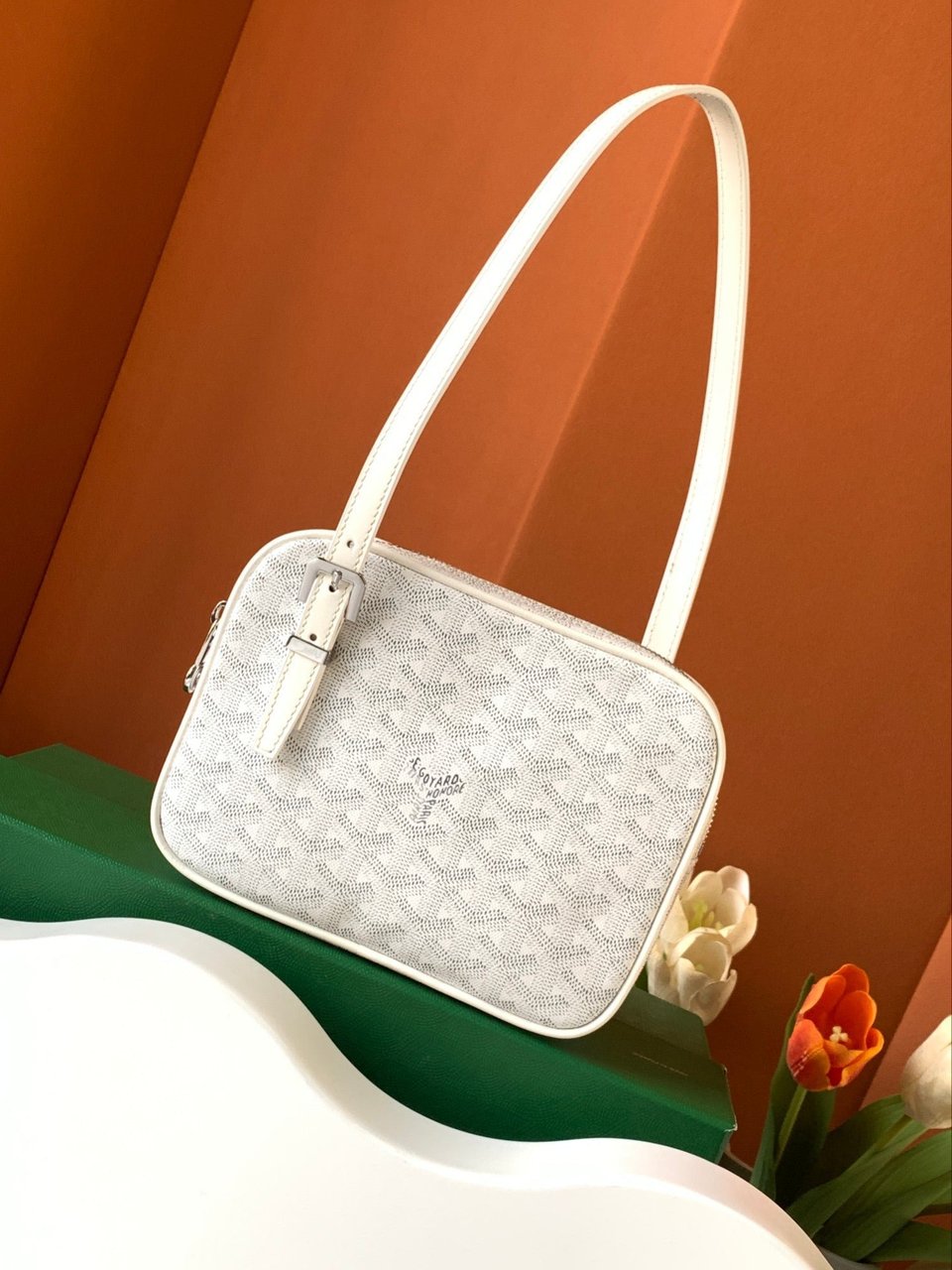 Goyard Yona Bag Coated MM 21Cm White Canvas view 3