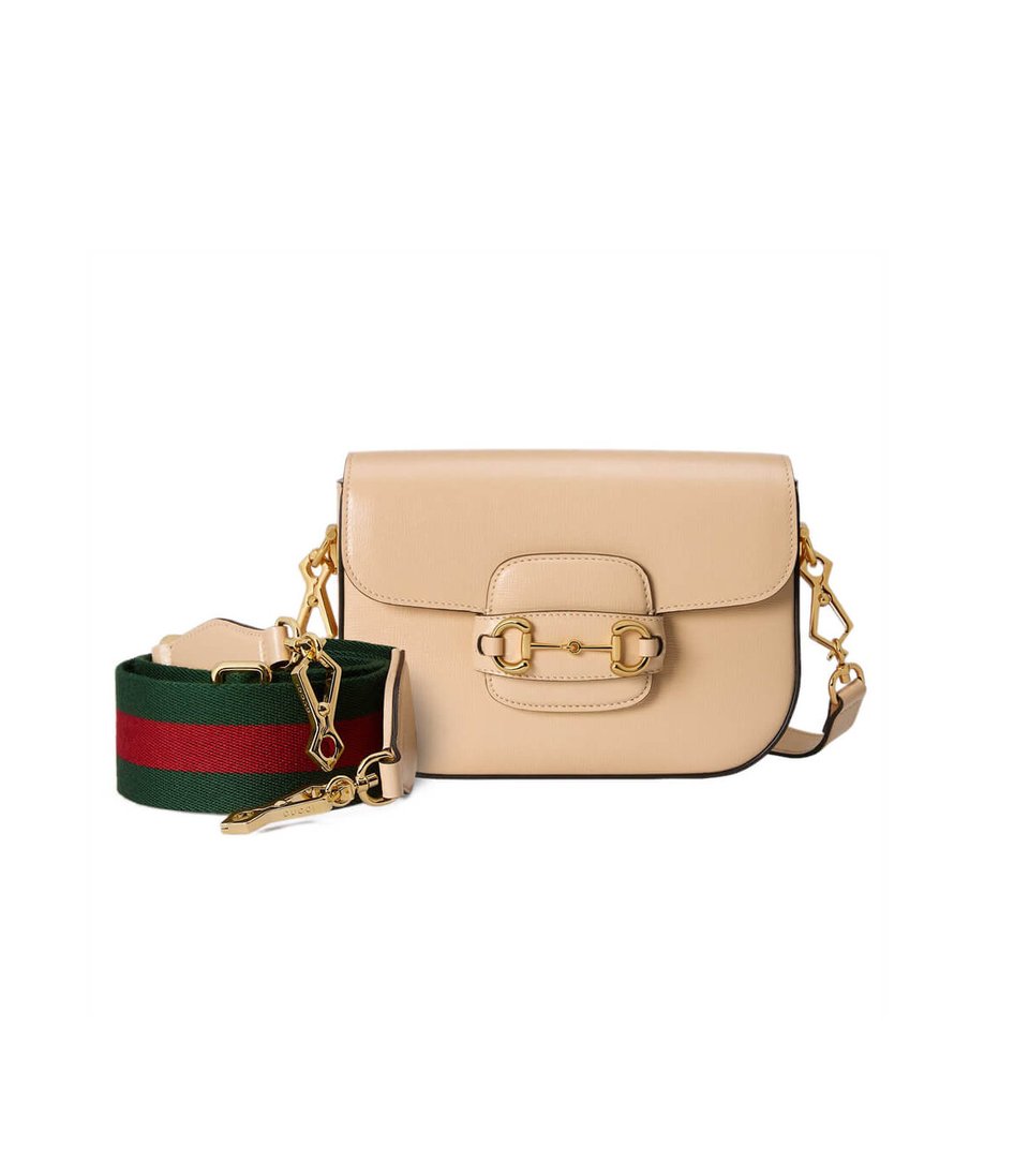 Gucci Horsebit 1955 Mini Bag in Beige Leather view 2
