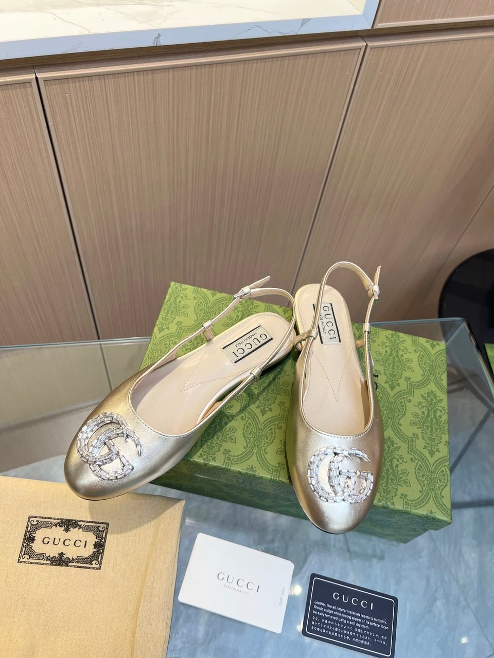 Gucci Gg Crystal Slingback Silver view 8