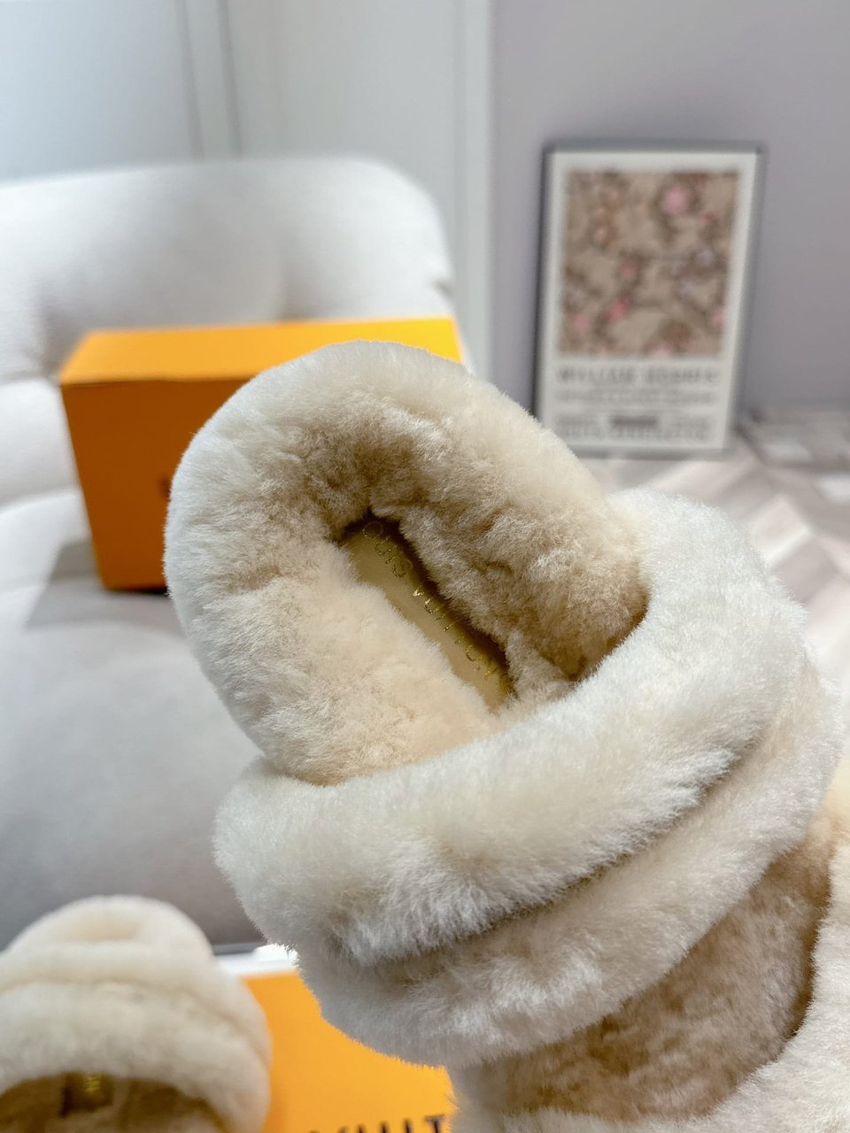 Louis Vuitton Lv Sunset Flat Comfort Mule Shearling Beige 1Adc6L view 6