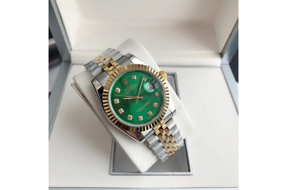 Rolex Datejust 36/28mm RG/SS Jub Green/Dial view 5