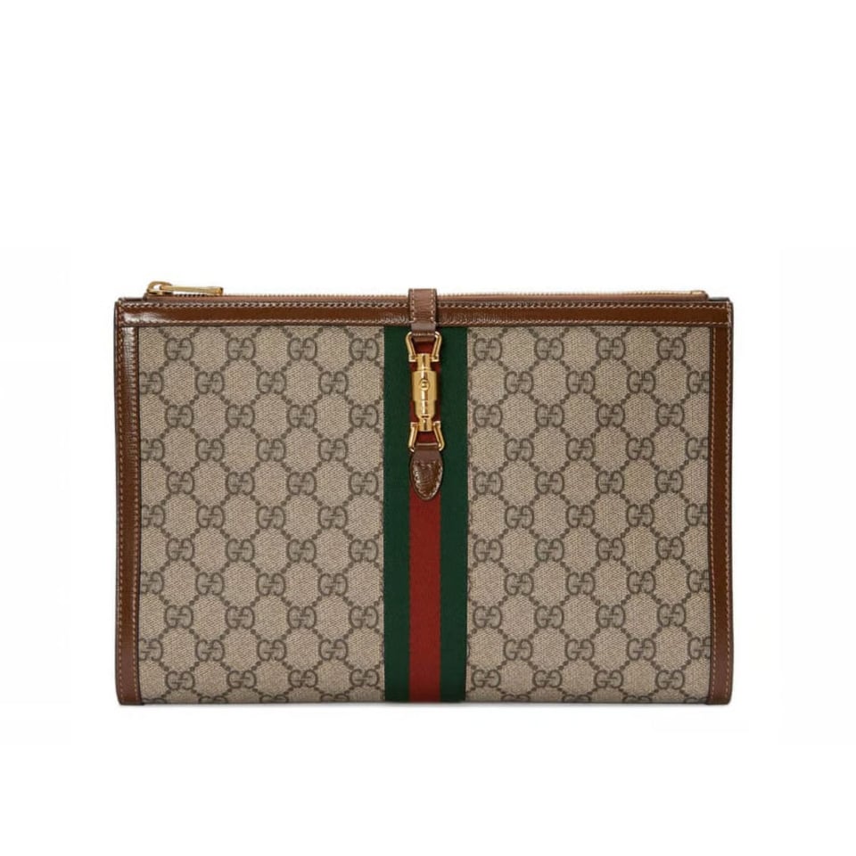 Gucci Jackie GG Coated Canvas Jackie 1961 Pouch Clutch Bag 30.5cm view 2