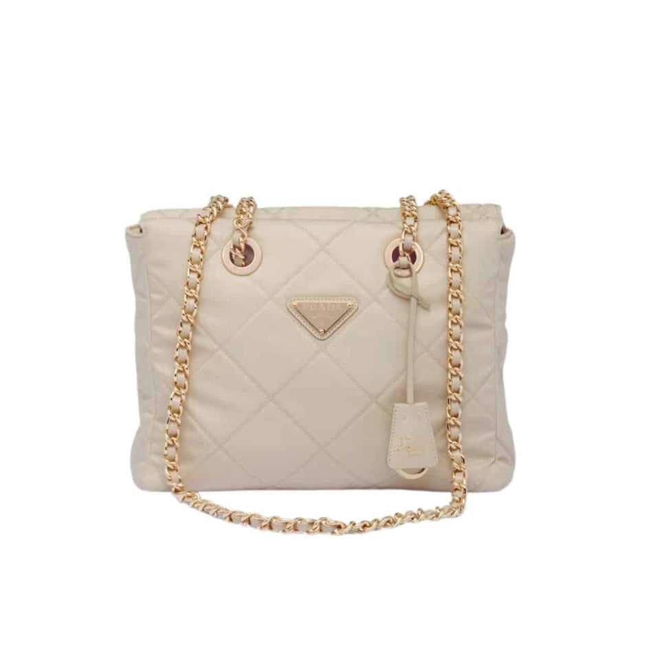 Prada Re Edition 1995 Chaîne Re Nylon Tote Bag Beige 27Cm view 2