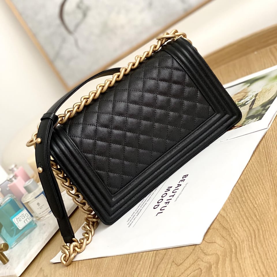 Chanel Le Boy Bag 25cm Black Caviar Leather view 7