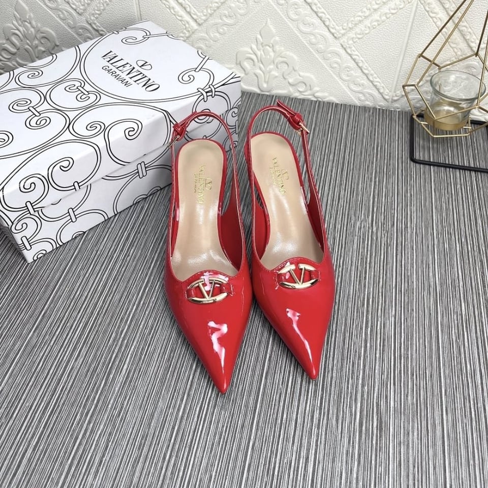 Valentino Vlogo The Bold Edition Slingback Pumps In Patent Leather 60Mm In Rouge Pur view 3