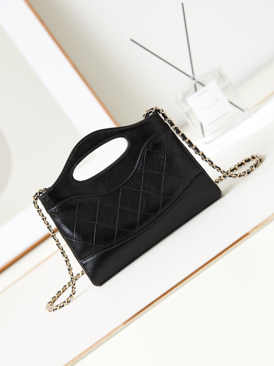 Chanel 24S31 Nano Shopping Bag 17.5Cm Black Lambskin Gold Hardware view 4