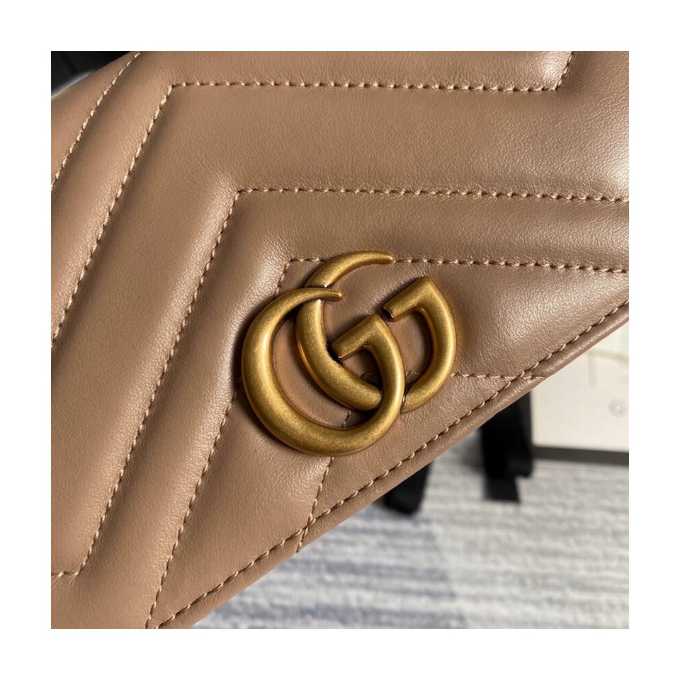 Gucci GG Marmont Mini Bag In Nude Pink Leather view 8