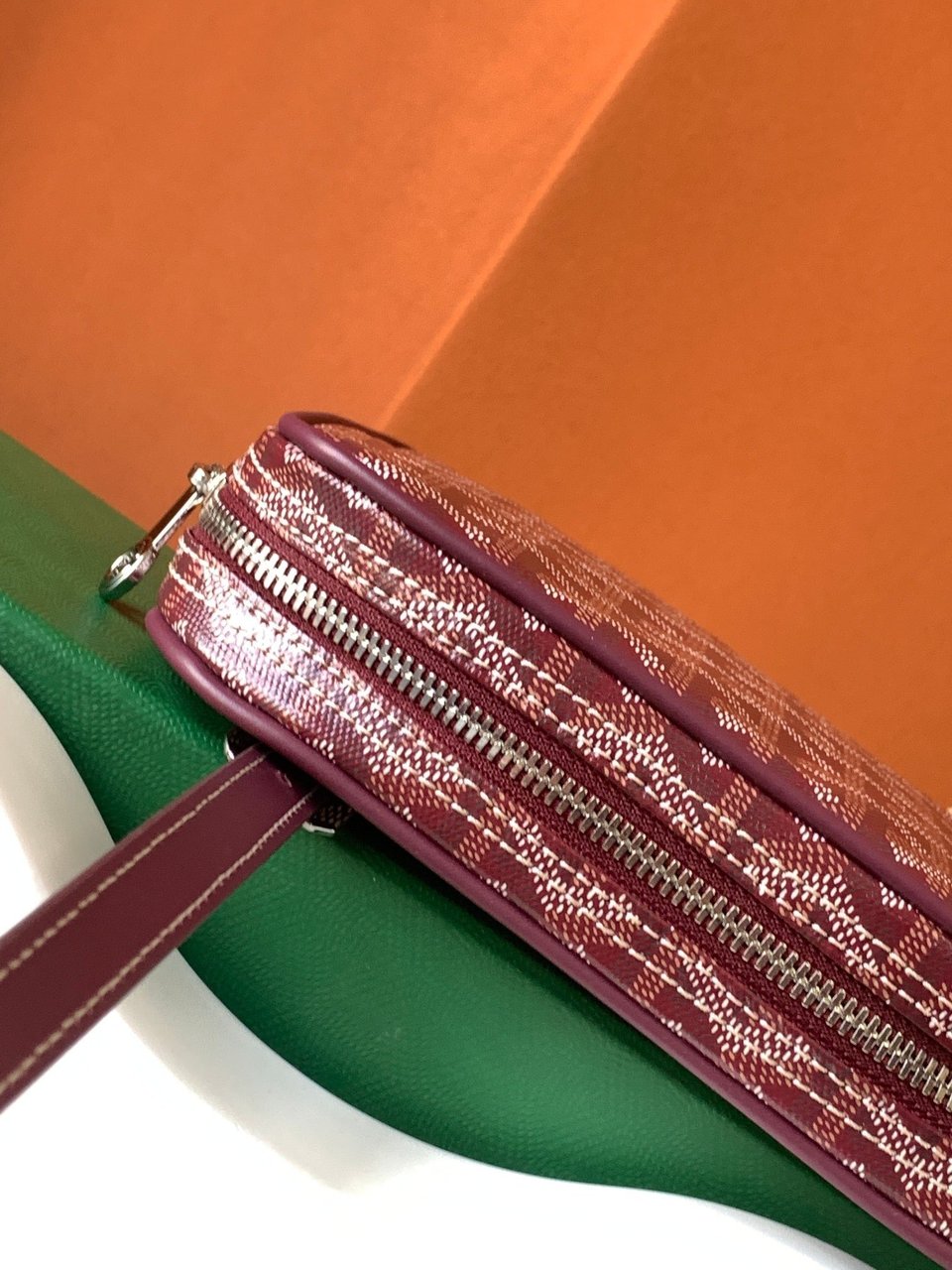 Goyard Yona Bag Coated MM 21Cm Burgundy Canvas view 8