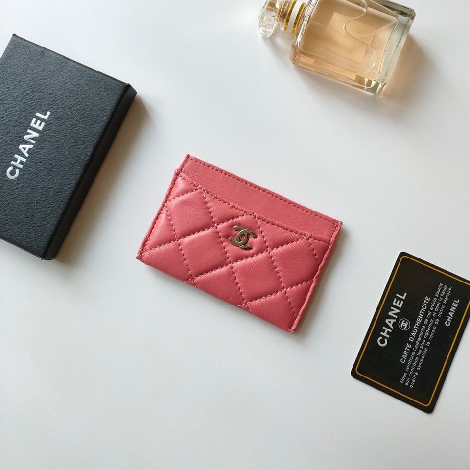 Chanel Card Holder 11.2 Blush Pink Calfskin Gold Icon view 2
