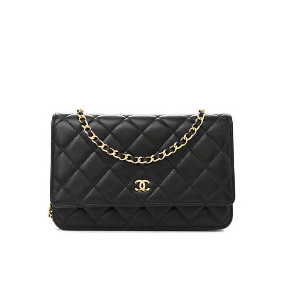 Chanel Lamb Wallet On Chain Woc Black 19cm view 2