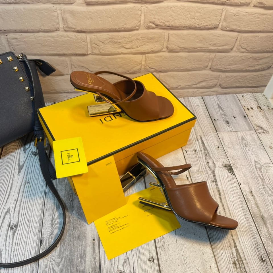 Fendi First Leather High-Heeled Sandals Brown 8R8212Na7F1Gqi view 10