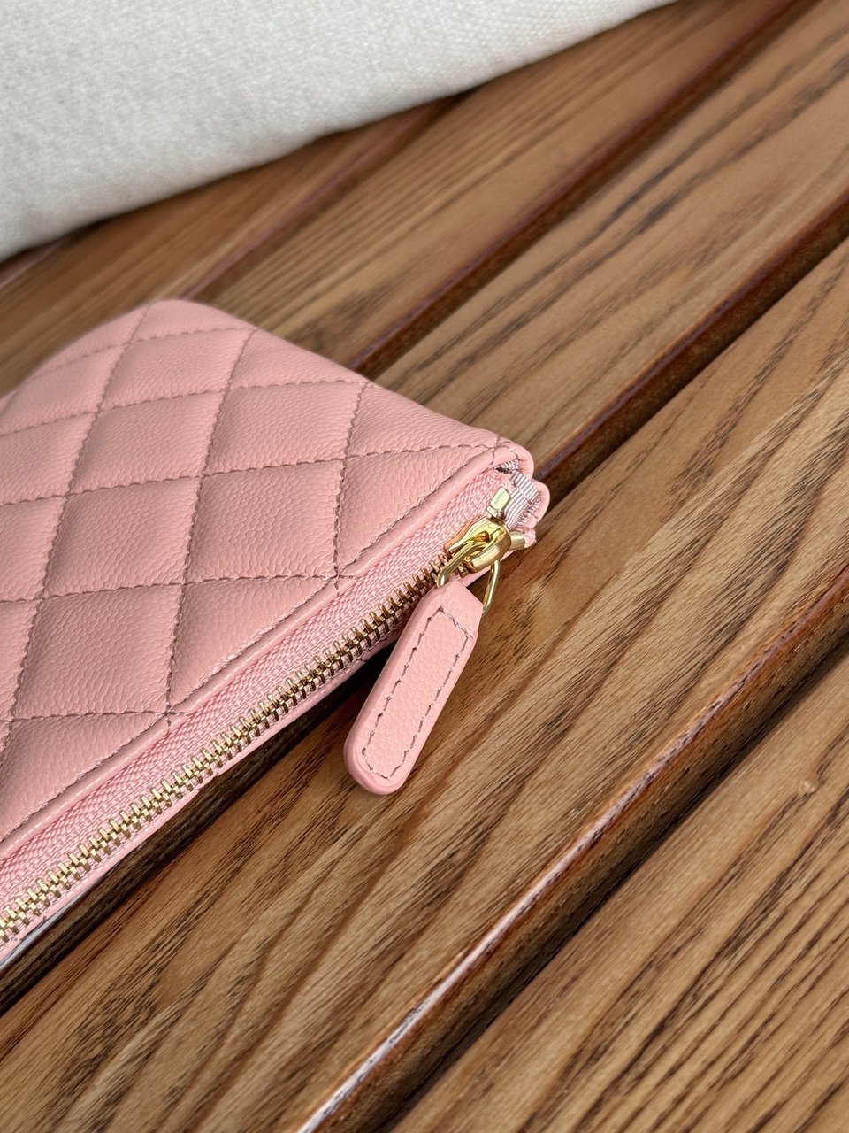 Chanel Zipped Wallet 20Cm Pink Quilted Caviar Gold Hardware view 7