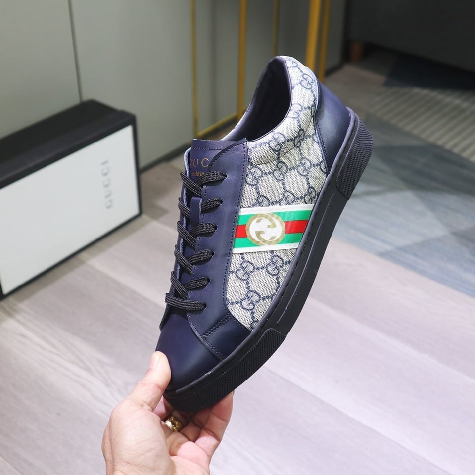 Gucci Gg Supreme Navy Blue Sneaker Gg With Web view 11