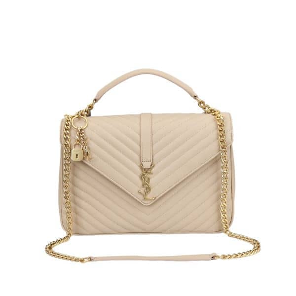 Saint Laurent College Large Chain Bag Beige 25Cm view 2