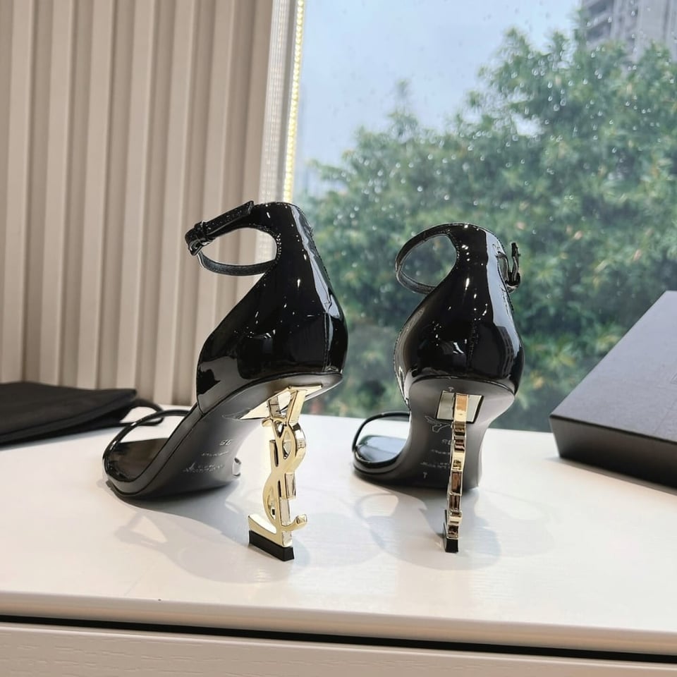 Saint Laurent Opyum Sandals In Black 5576620Npkk1000 view 4