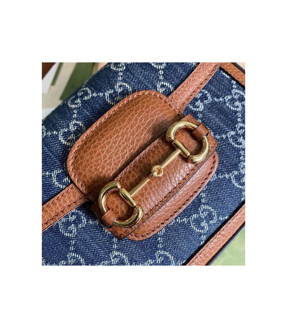 Gucci Horsebit 1955 Denim Mini Bag view 6