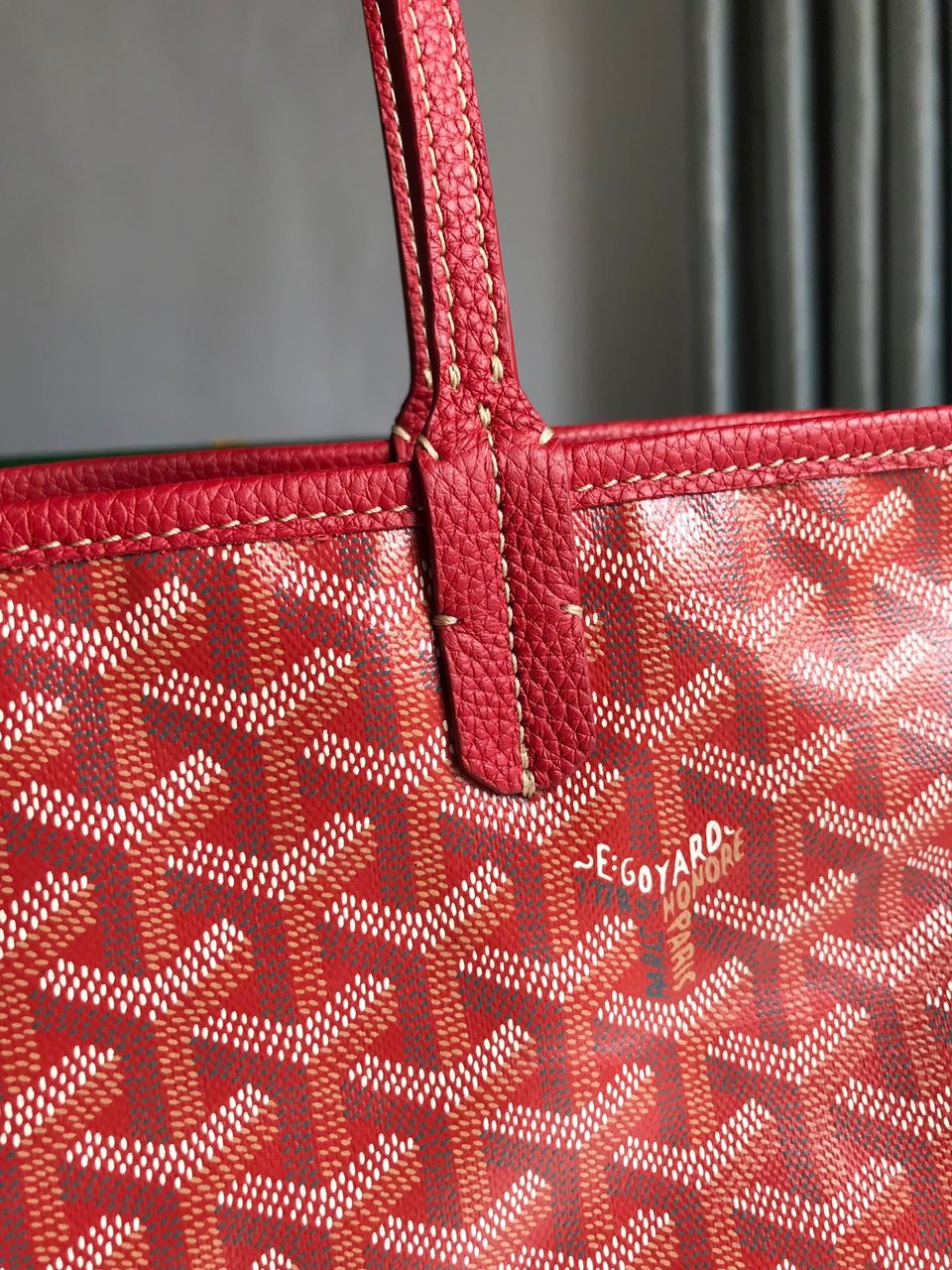 Goyard Hardy Pm Bag 40 Cm Red Goyardine Canvas And Taurillon Leather Trim view 3