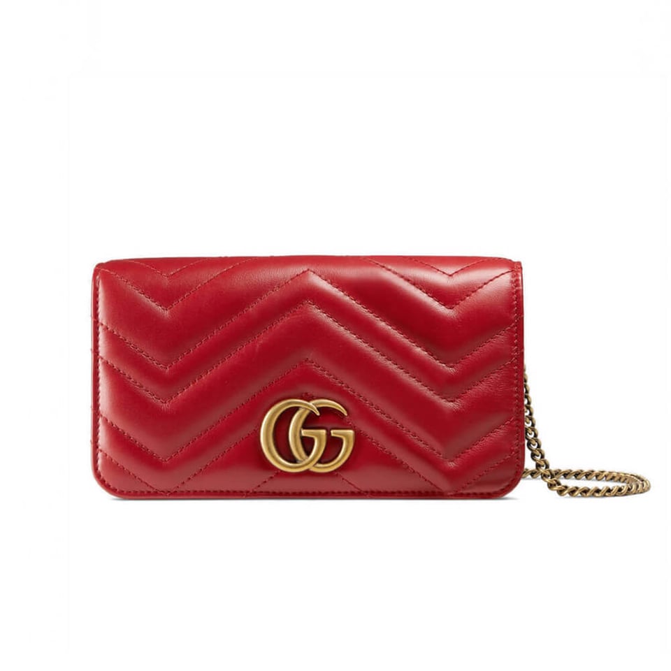 Gucci GG Marmont Mini Bag In Red Leather view 2