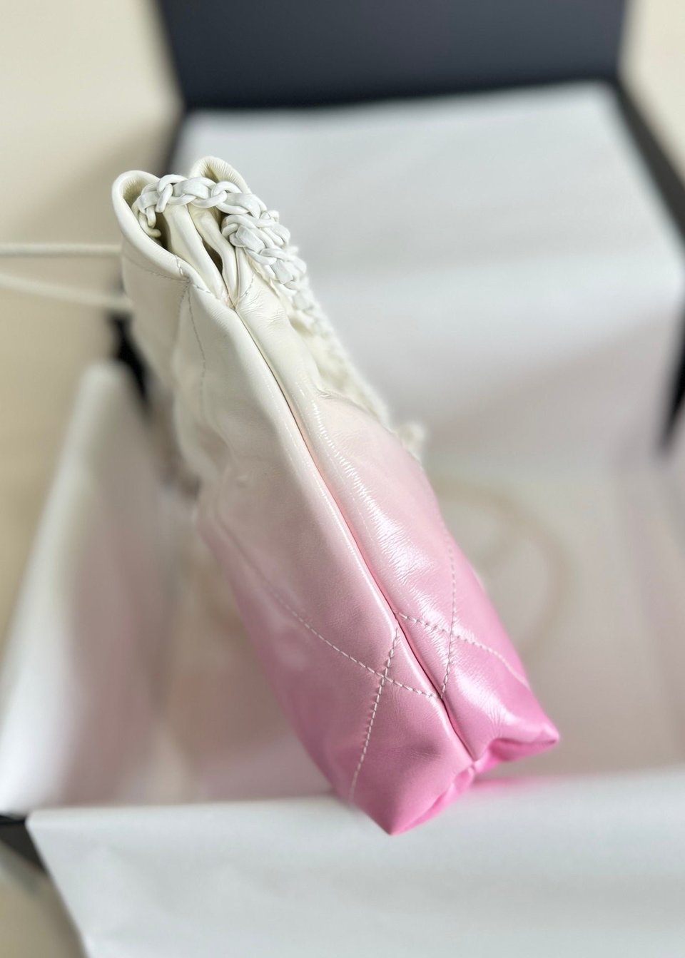 Chanel Hobo Mini 20Cm Pink White Lambskin view 9