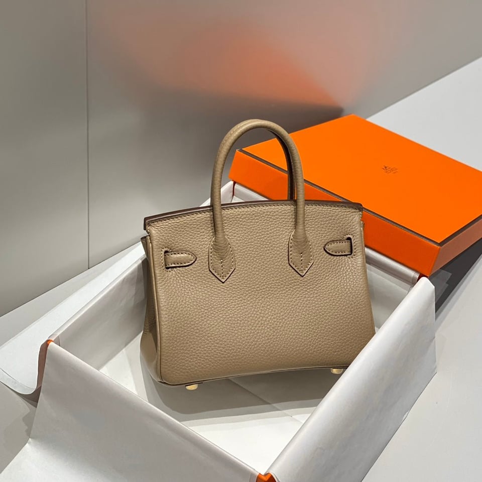 Hermes Birkin 20Cm Gris Tourterelle Togo Leather Gold Hardware view 3