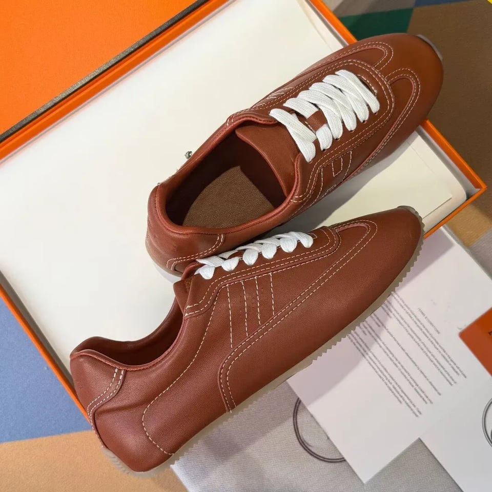 Hermes Master Sneakers Gold Color Calfskin H261881ZH20390 view 4
