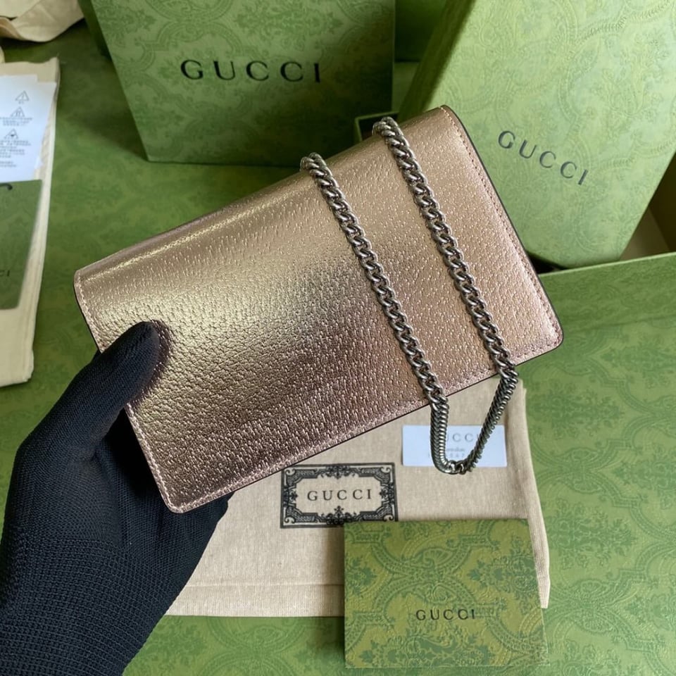 Gucci Dionysus Super Mini Bag in Rose Gold view 3