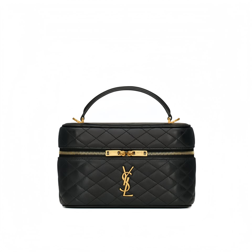 Saint Laurent Mini Gaby Leather Vanity Bag Strap Saint Laurent Black 18Cm
