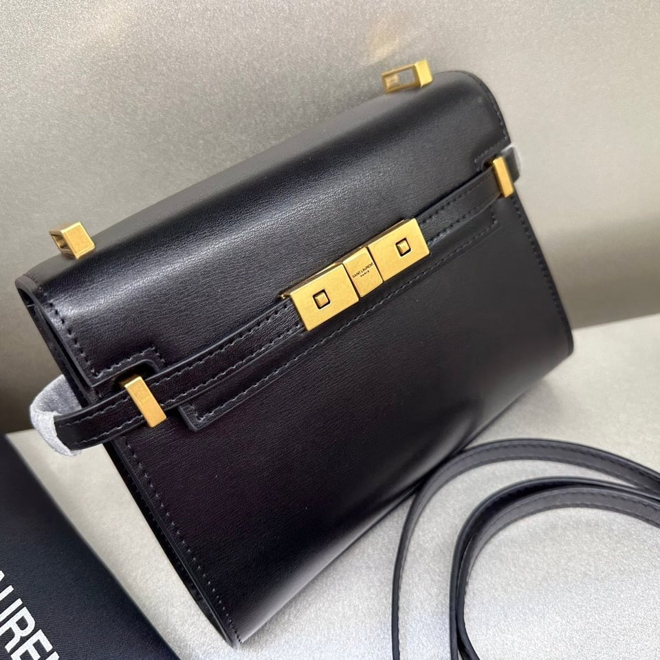 Saint Laurent Manhattan Small Shoulder Bag In Box Saint Laurent Leather Black 19Cm view 9