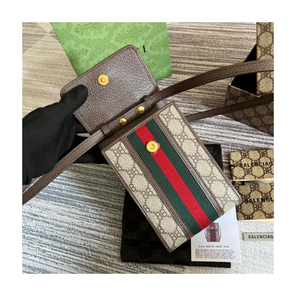 Balenciaga x Gucci Hacker Phone Bag Coffee view 8