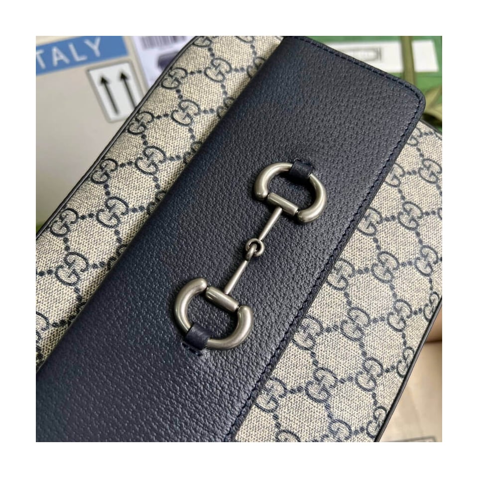 Gucci Horsebit 1955 Small Bag in Blue view 7