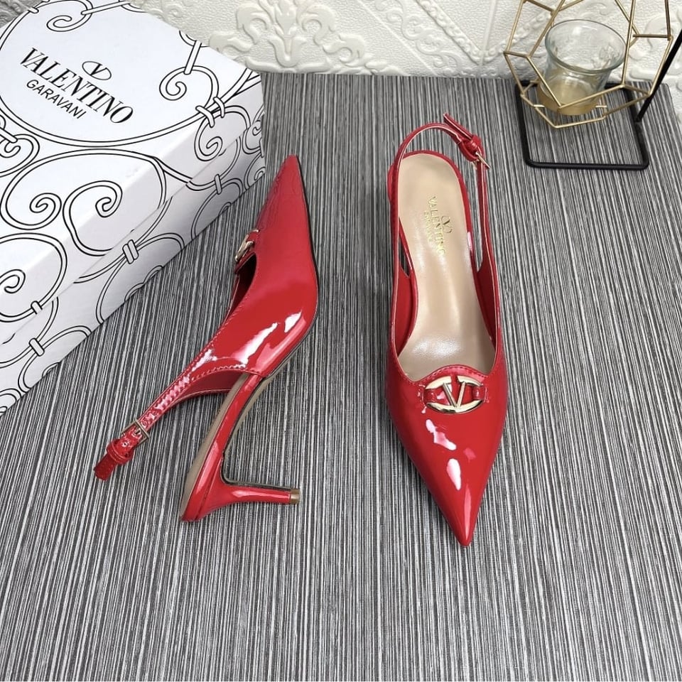Valentino Vlogo The Bold Edition Slingback Pumps In Patent Leather 60Mm In Rouge Pur view 8