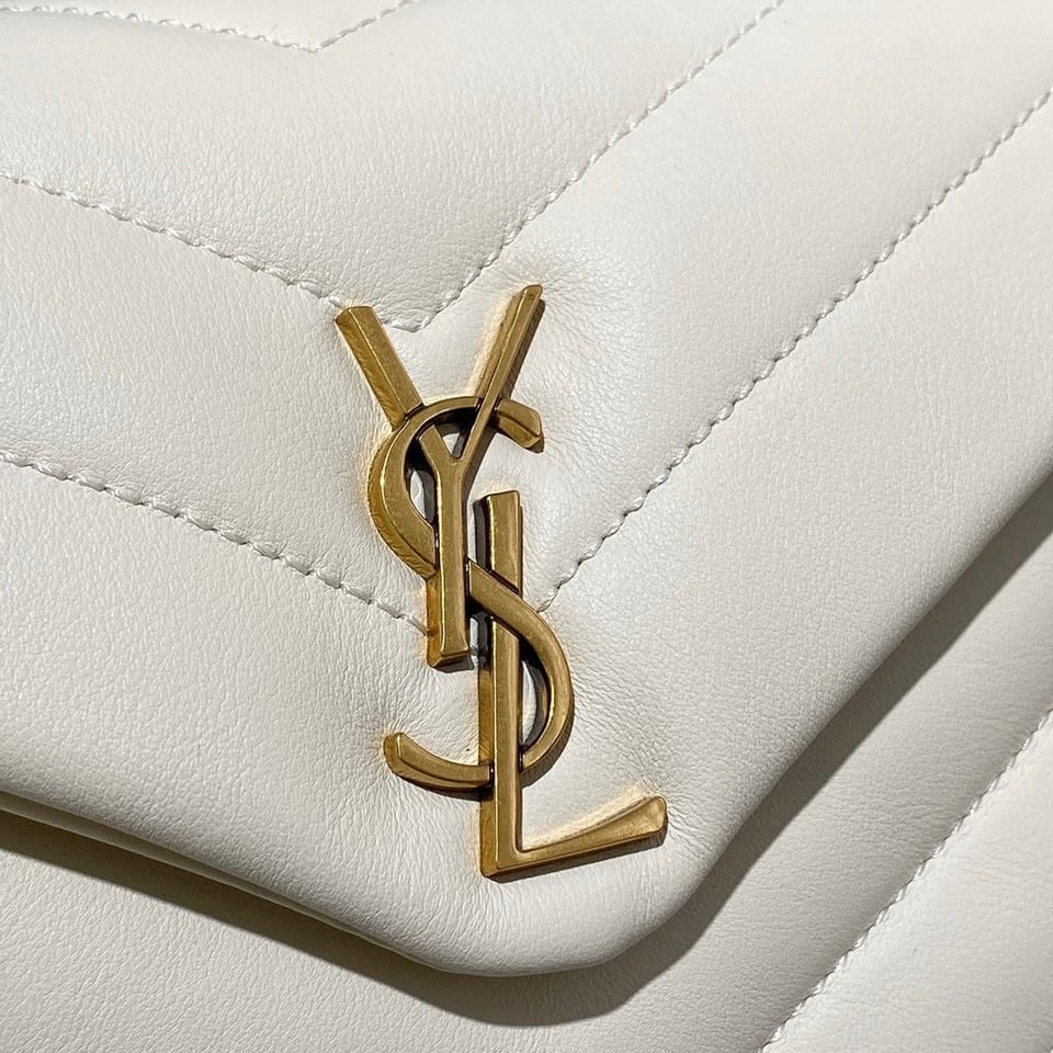 Saint Laurent Loulou Toy Strap Bag In Quilted Y Leather White view 4