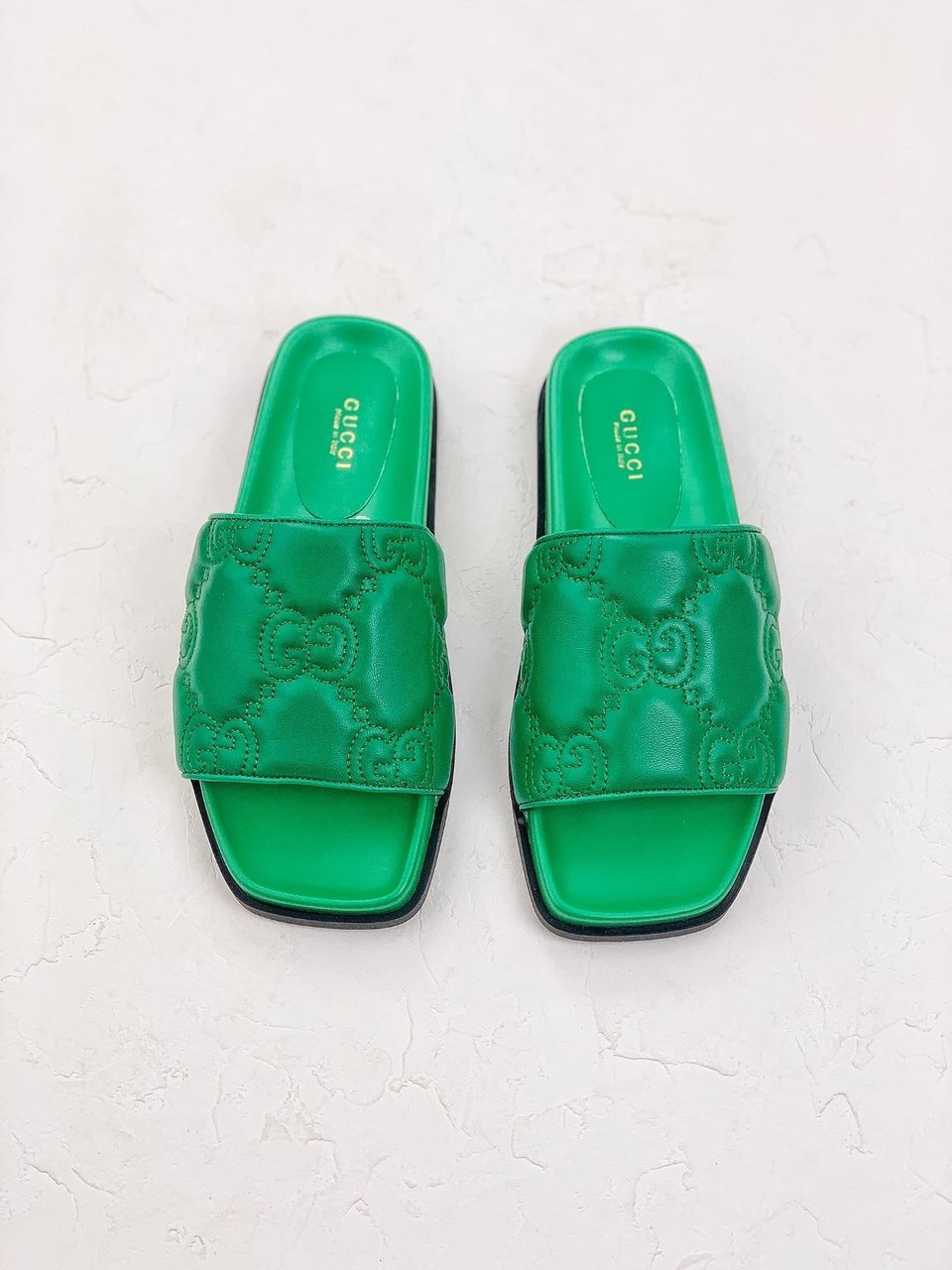 Gucci Womens Gg Matelasse Slide Green view 5