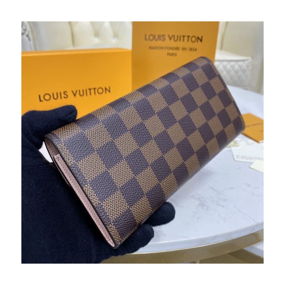 Louis Vuitton Damier Ebene Emilie Wallet Pink view 5