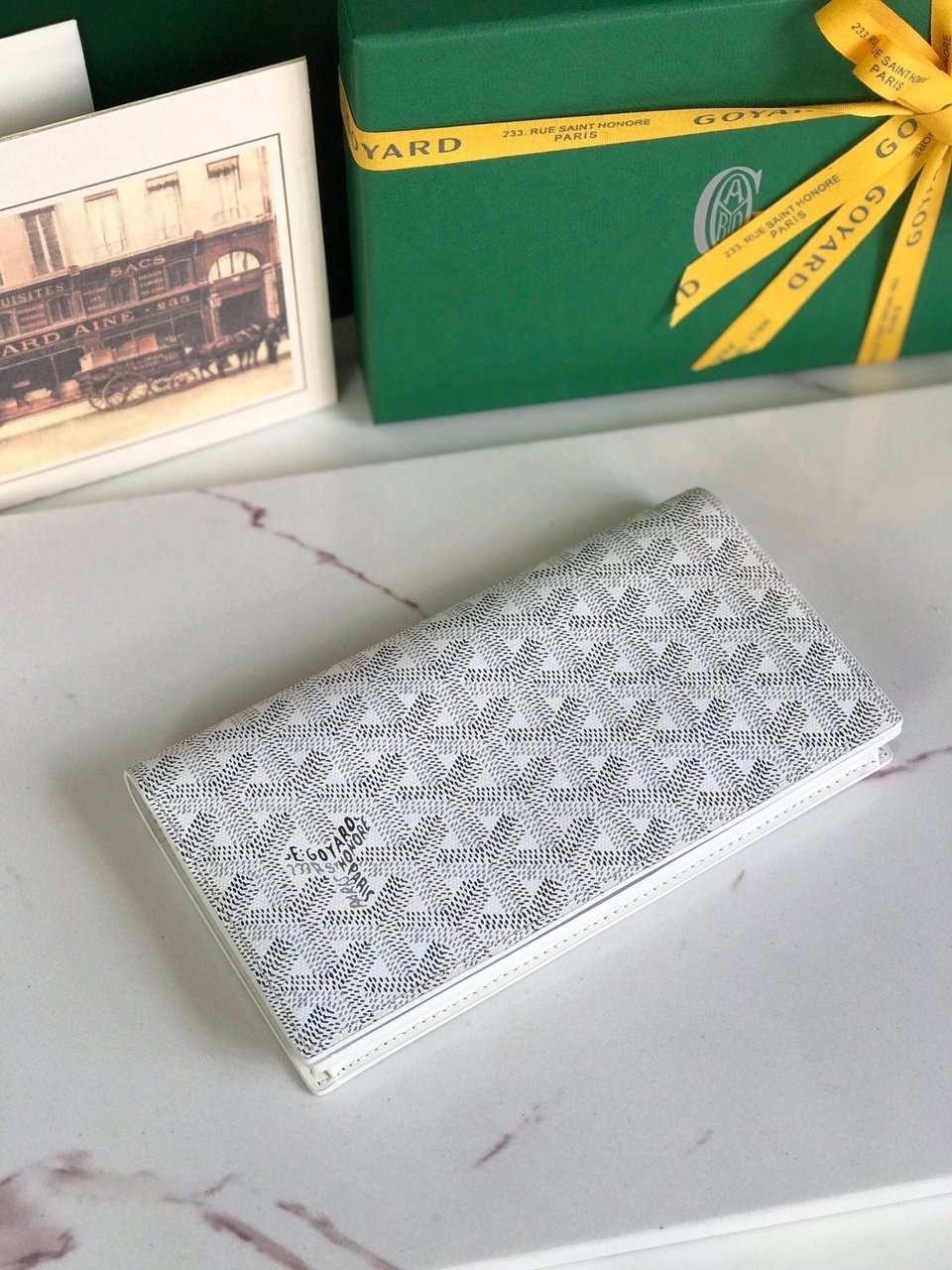 Goyard Richelieu Wallet 19 Cm White Goyardine Canvas view 4