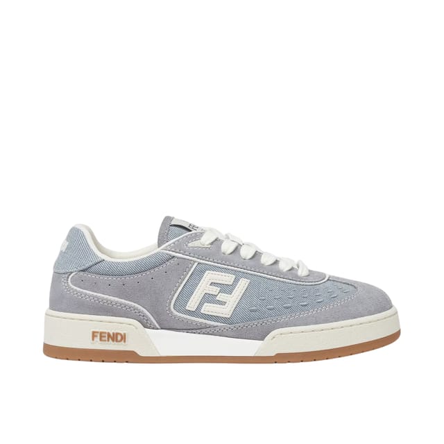 Fendi Match Denim Fabric And Suede Low Tops Light Blue 8E8670Asb3F1Sv1