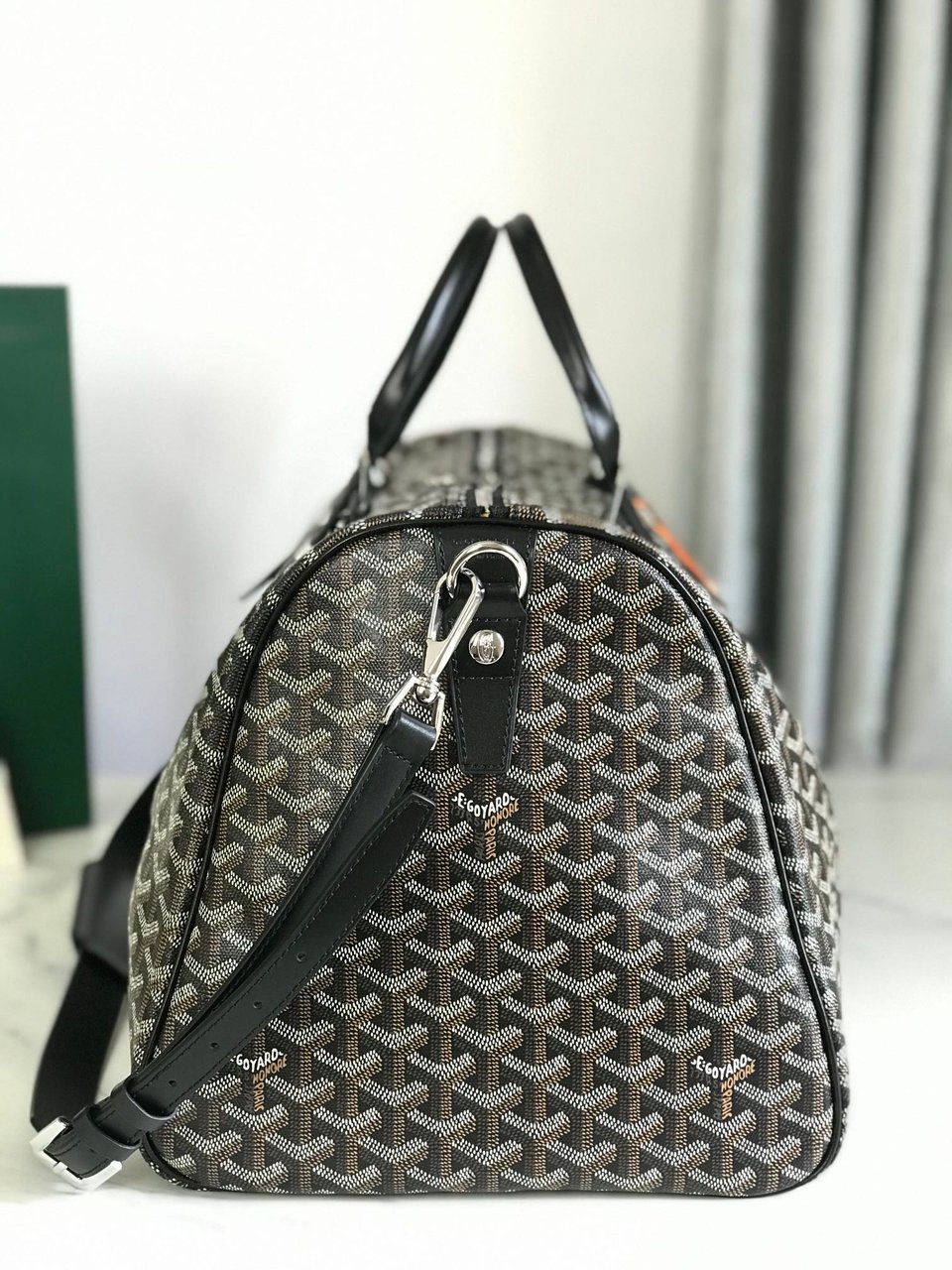 Goyard Boston 50 Bag Cm Black Goyardine Canvas And Calfskin Trim view 3